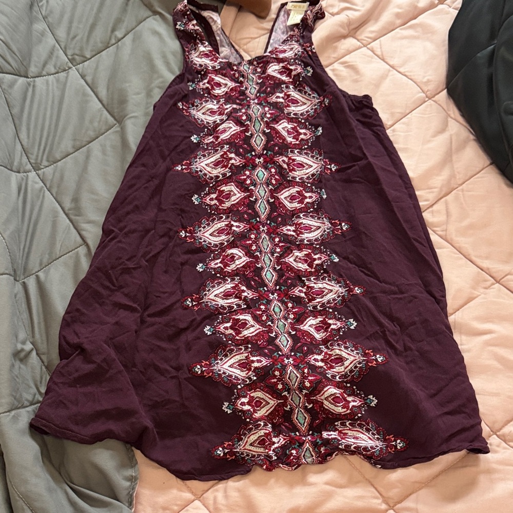 Short Purple Patterned Dress/ Top